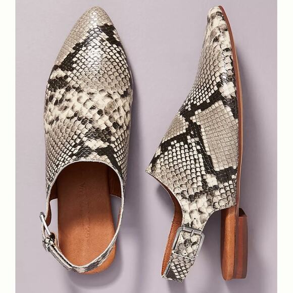 Gee Wawa for Anthropologie snakeskin Slingback flats sz 6 - Picture 1 of 7